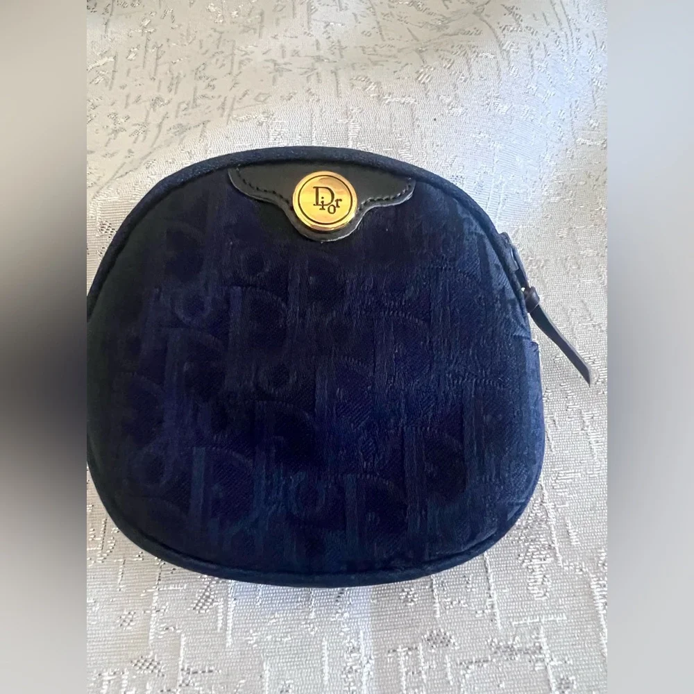 Christian Dior Trotter Canvas Coin Purse Blue